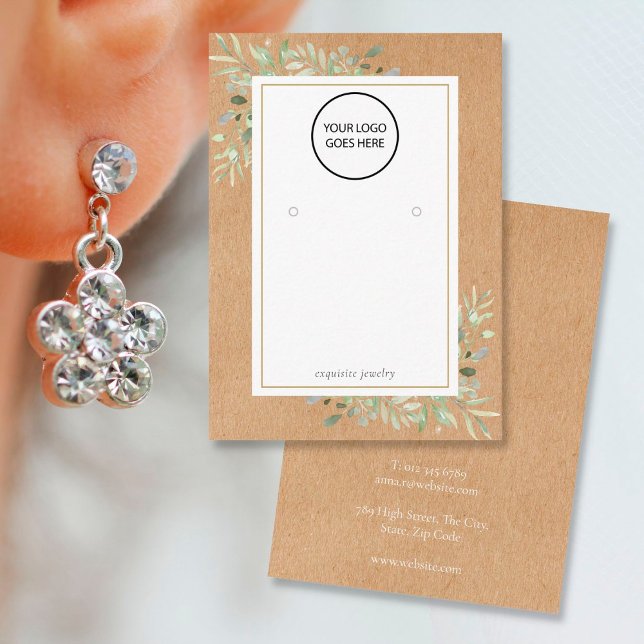 Visite Carte d'affichage de votre logo vert rustique (Créateur téléchargé)