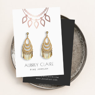 Visite Carte d'affichage du logo de bijoux en or rose
