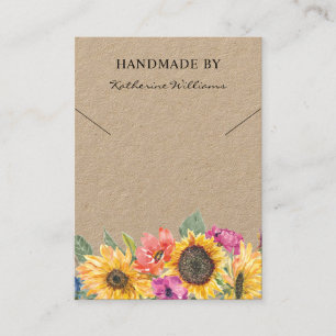 Visite Carte d'affichage Nacklace Floral de tournesol