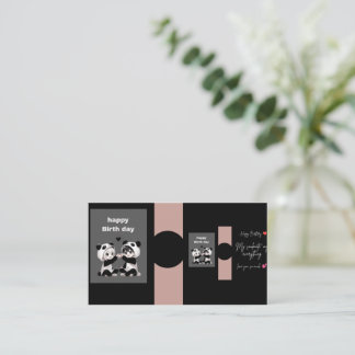 Visite Carte d'anniversaire de Panda Mignon | Esthétique 