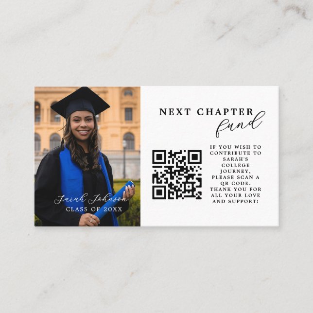 Visite Carte d'annonce de remise de diplôme avec QR Code  (Devant)