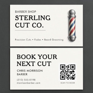 Visite Carte de barbier avec QR Code