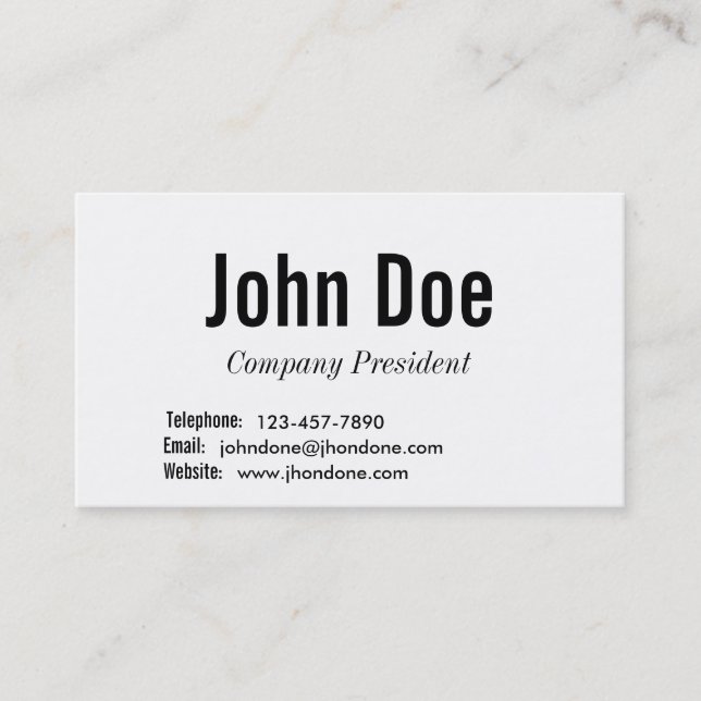 Visite Carte de base (Devant)