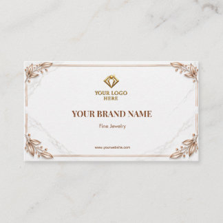Visite Carte de bijou moderne minimaliste blanche pour bo