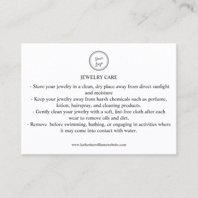 Visite Carte de bijoux Ajouter votre logo Code QR (Devant)