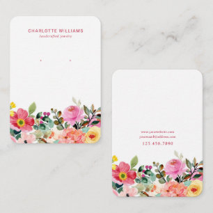 Visite Carte de bijoux florale en aquarelle