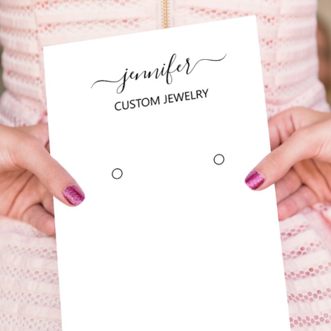 Visite Carte de bijoux Logo Médias sociaux Noir Blanc (Logo Jewelry Card Social Media Black White)