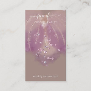 Visite Carte de bijoux personnalisée Logo Crystals Flora
