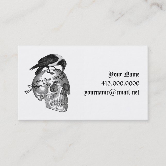 Visite Carte de blogueur corbeau et crâne (Devant)