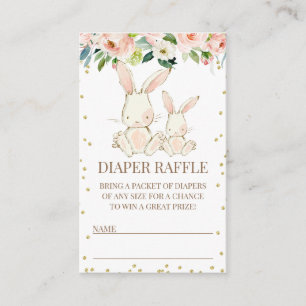 Visite Carte de boîtier de Baby shower Blush Floral Bunni