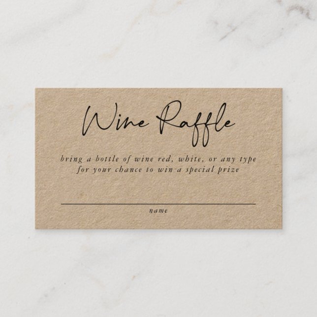 Visite Carte de boîtier de raffe à vin (Devant)