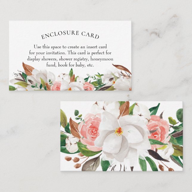 Visite Carte de boîtier en coton Rose Magnolia (Devant / Derrière)