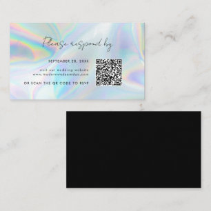 Visite Carte de boîtier RSVP Holographique Mariage QR Cod