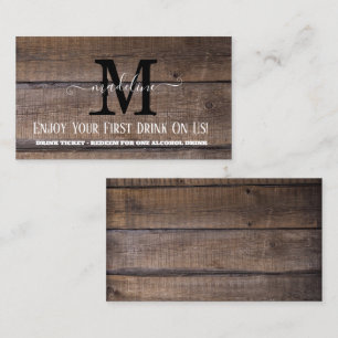 Visite Carte de bon de Mariage de Monogramme rustique