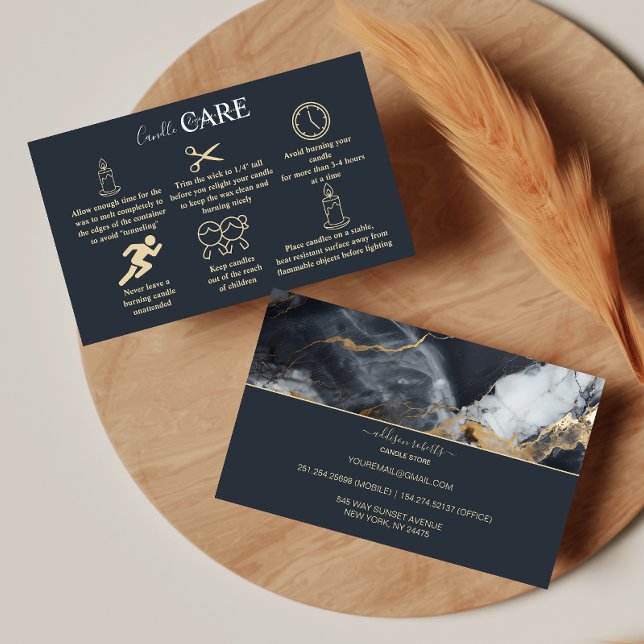 Visite Carte de bougie en marbre noir avec accent doré (Créateur téléchargé)