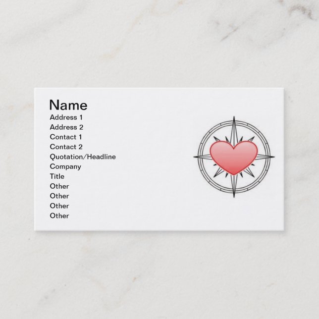 Visite Carte de boussole de coeur (Devant)