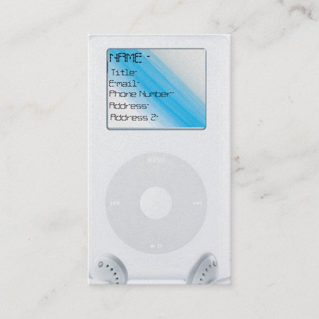 Visite Carte de buissness d'IPod (Devant)