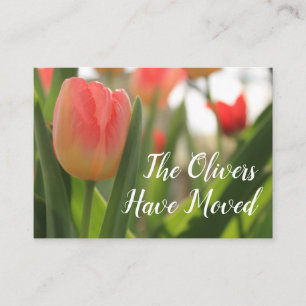 Visite Carte de changement d'adresse avec photo de tulipe