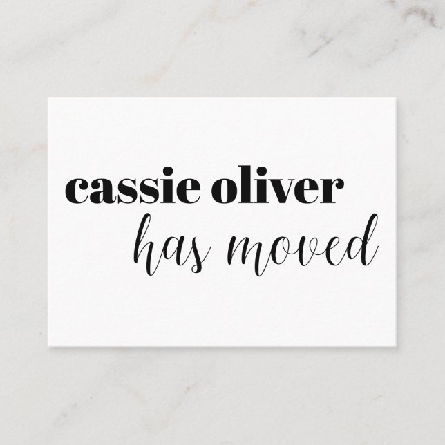 Visite Carte de changement d'adresse moderne pour une per (Devant)