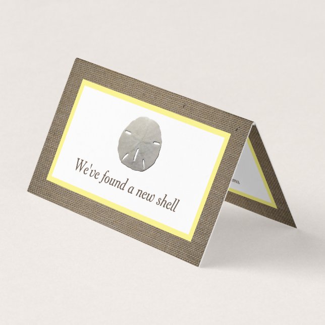Visite Carte de Changement d'Adresse Sand Dollar & Burlap (Devant)