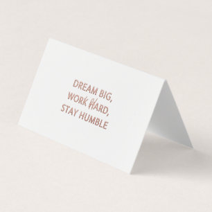Visite Carte de citation motivationnelle de luxe - Rêvez