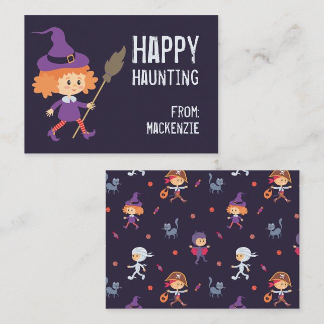 Visite Carte de classe Hauny Haunch Halloween (Devant / Derrière)