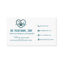 Carte de clinique vétérinaire personnalisée avec l