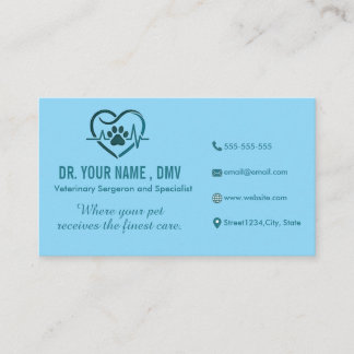Visite Carte de clinique vétérinaire personnalisée avec l