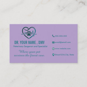 Visite Carte de clinique vétérinaire personnalisée avec l