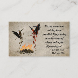 Visite Carte de clôture de la fête d'Halloween Sketon