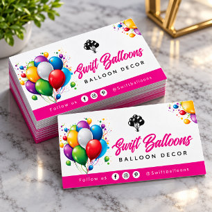 Visite Carte de code QR de décorateur de ballons colorés