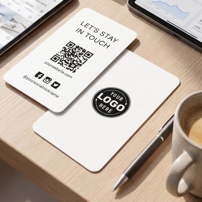 Visite Carte de code QR simple en noir et blanc pour les  (Créateur téléchargé)