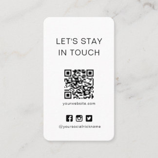 Visite Carte de code QR simple en noir et blanc sur les m