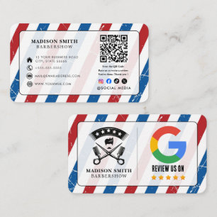 Visite Carte de coiffeur pour barbier avec Google Avis av