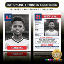 Carte de collection personnalisée, joueur de sport