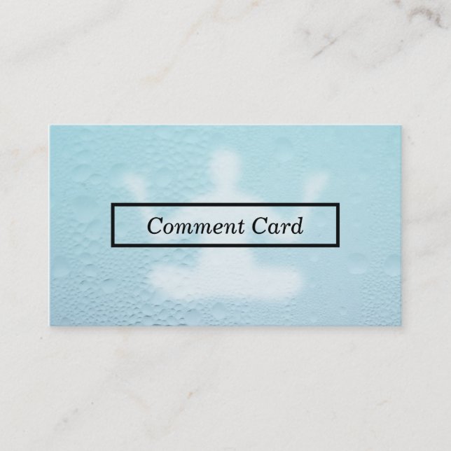 Visite carte de commentaire en verre vapeur (Devant)