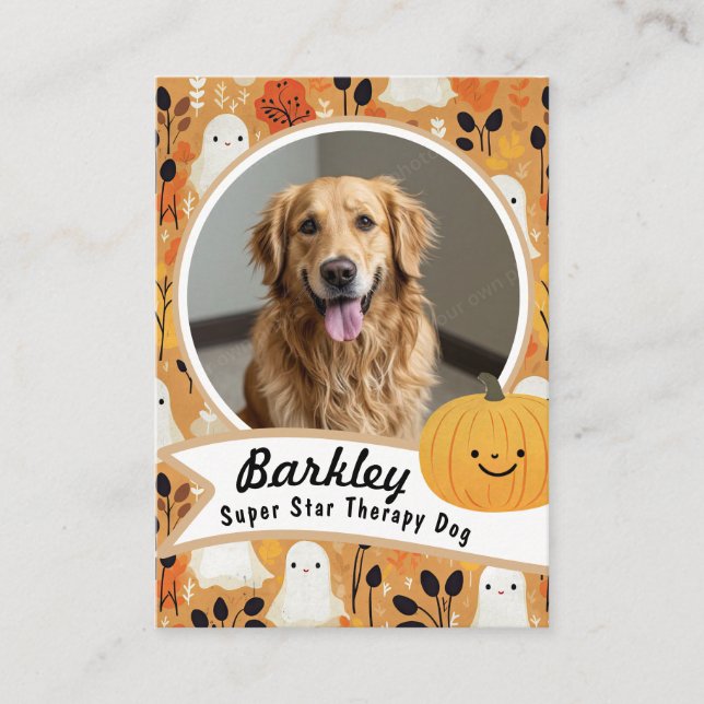 Visite Carte de commerce d'animaux de thérapie Halloween  (Devant)