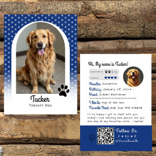 Visite Carte de commerce de chien de thérapie Code QR ble