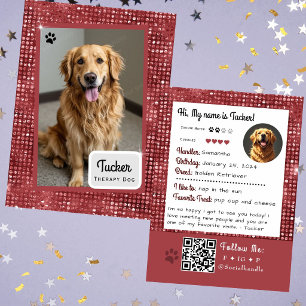Visite Carte de commerce de chien de thérapie Wine Sparkl