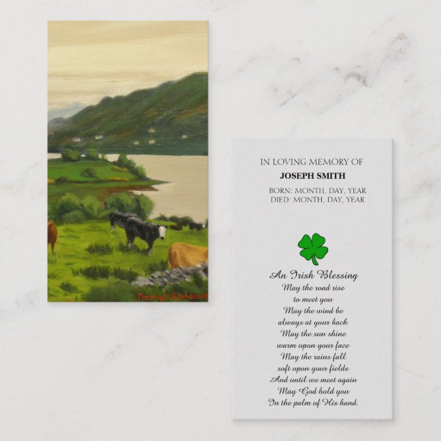 Visite Carte de condoléances avec image mémorielle (Devant / Derrière)