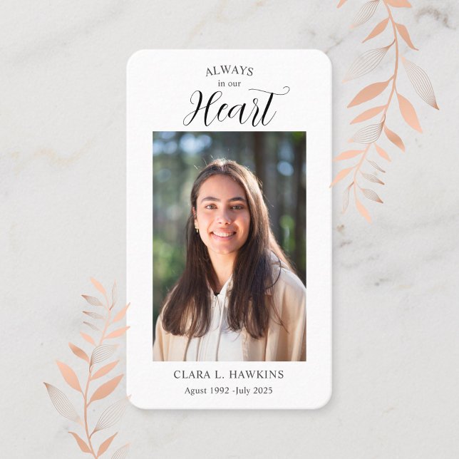Visite Carte de condoléances avec photo pour funérailles  (Créateur téléchargé)