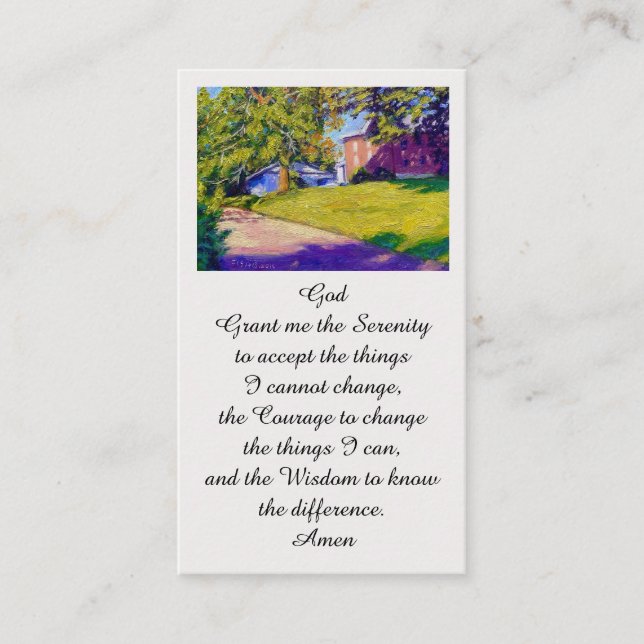 Visite Carte de condoléances avec prière de sérénité (Devant)