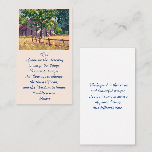 Visite Carte de condoléances élégante en souvenir de funé (Devant / Derrière)