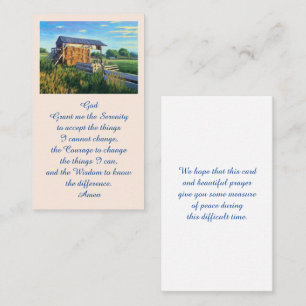 Visite Carte de condoléances élégante en souvenir de funé