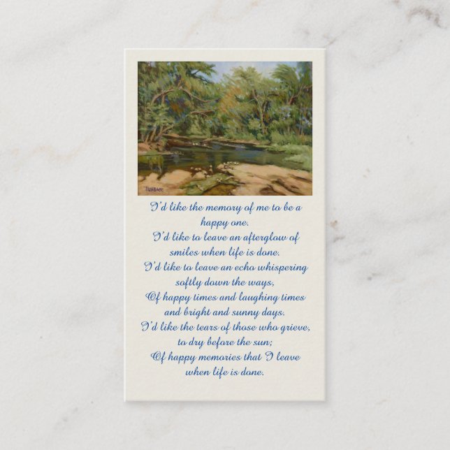 Visite Carte de condoléances en souvenir affectueux (Devant)