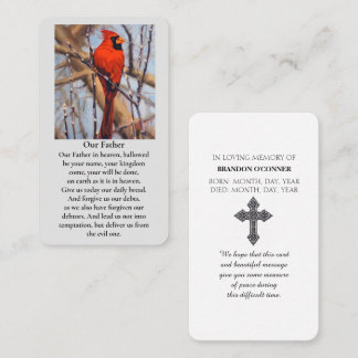 Visite Carte de condoléances "Notre Père" avec peinture d
