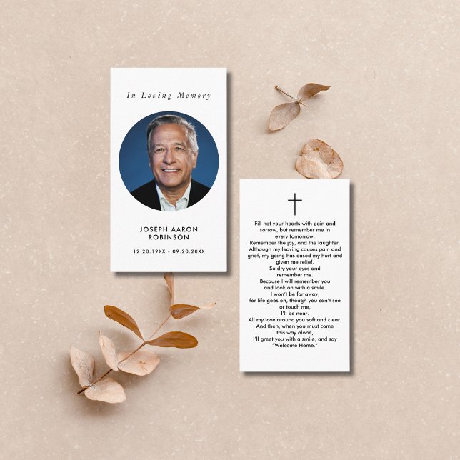 Visite Carte de condoléances simple pour photo de funérai (Créateur téléchargé)