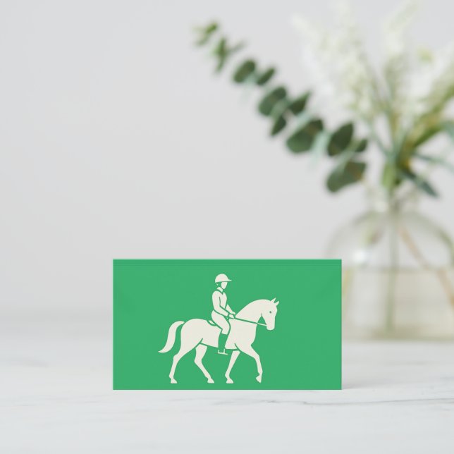 Visite Carte de contact Cheval Équine Vert Trèfle (Debout devant)