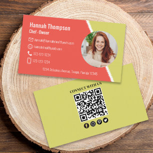 Visite Carte de contact de médias sociaux à code QR moder