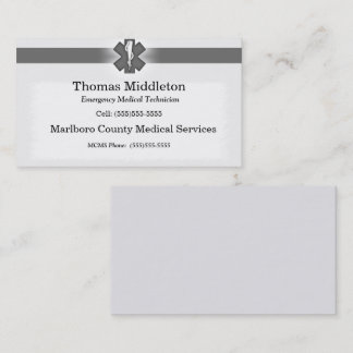 Visite Carte de contact EMS/EMT gris